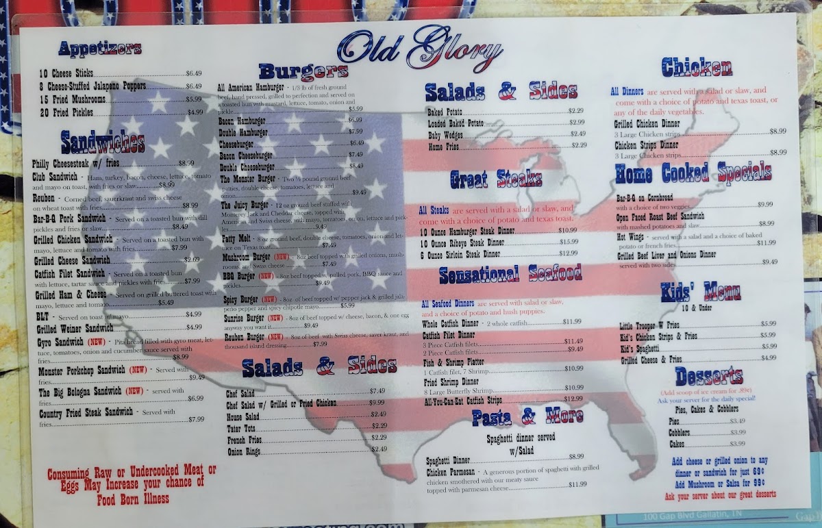 Menu Old Glory-2