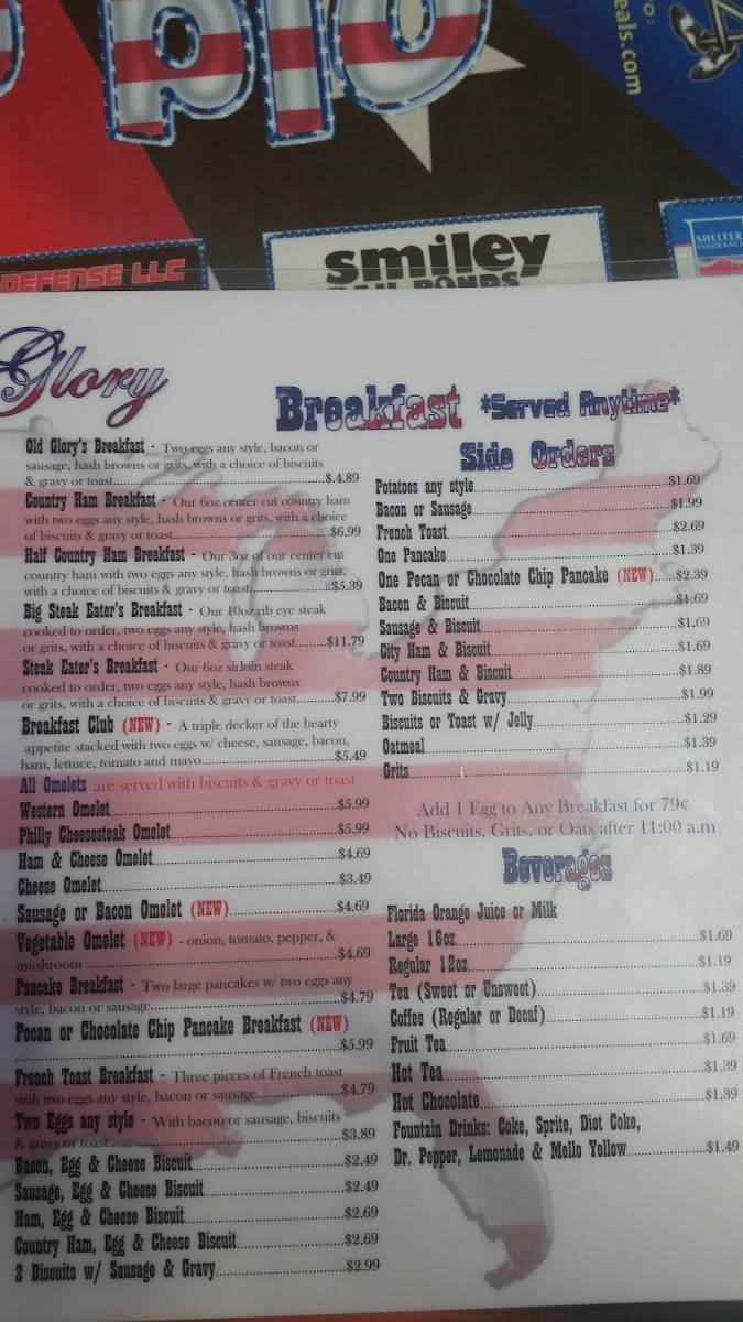 Menu Old Glory-8